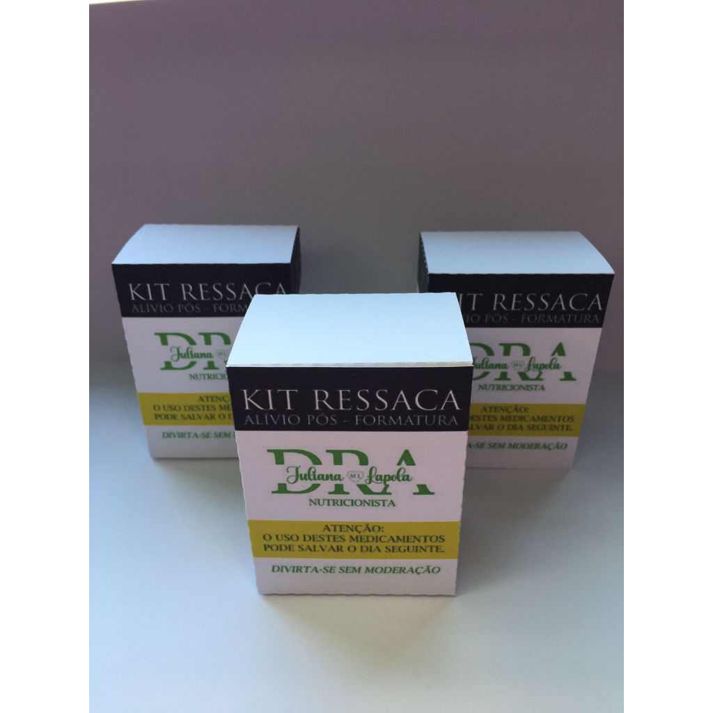 Caixa para kit ressaca com 10und - formatura, casamento, aniversário ...