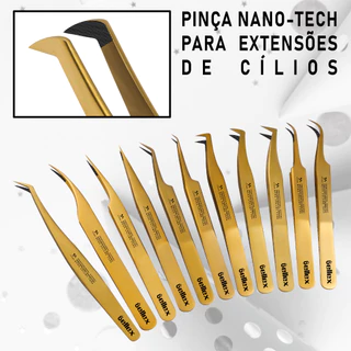 BELLEX Pinça Extensão de Cílios com Ponta Diamantada Nano-Tech, Pinça para Volume Russo e Isolamento