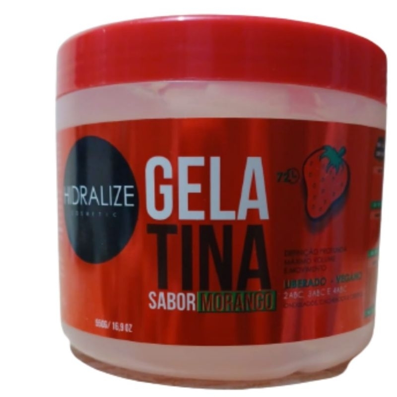 Gelatina Capilar Para Cabelos Cacheados Morango Hidralize Pote 550G ...