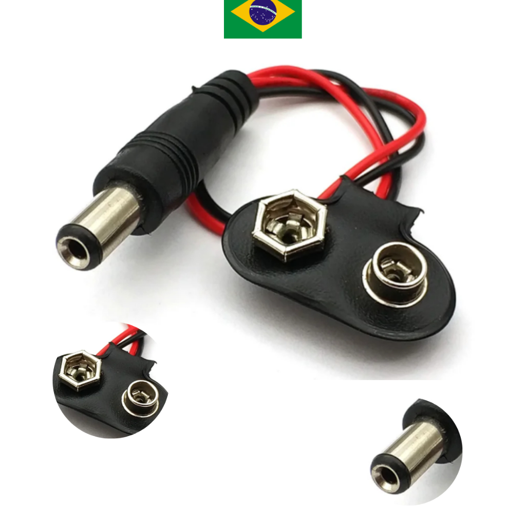 Plugue para Bateria 9V de Arduino | Shopee Brasil
