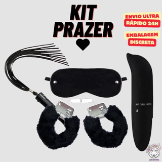 Kit Sado Algemas Pelúcia + Chicote + Golfinho Ponto G + Tapa Olhos - Sex Shop