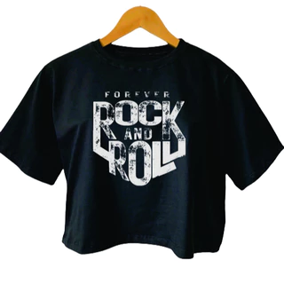 Blusa cropped Rock and roll moda plus size feminina roqueira outono inverno tendencia blogueira