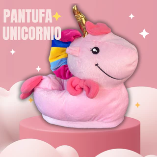 Pantufa 3D Quentinha Infantil Adulto Rosa Unicórnio