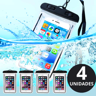Kit 4 Capa Capinha Aprova Dágua Bolsa Impermeável Universal Para Celular