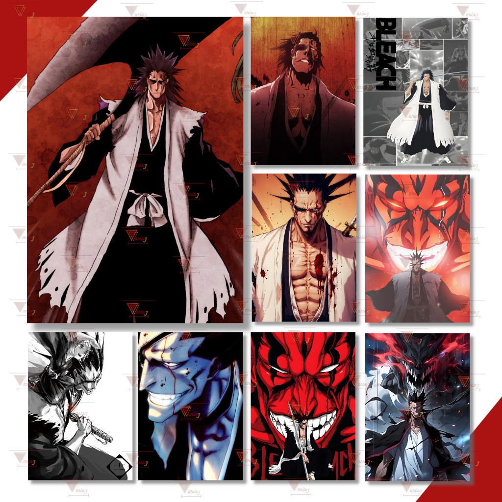 Pôster Adesivo Kenpachi Zaraki Anime Bleach Qualidade Premium A4
