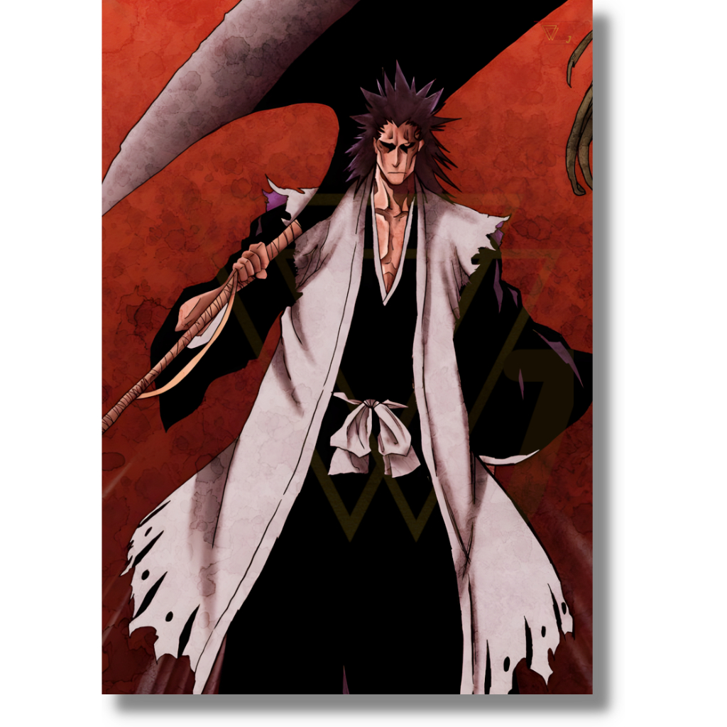 Pôster Adesivo Kenpachi Zaraki Anime Bleach Qualidade Premium A4