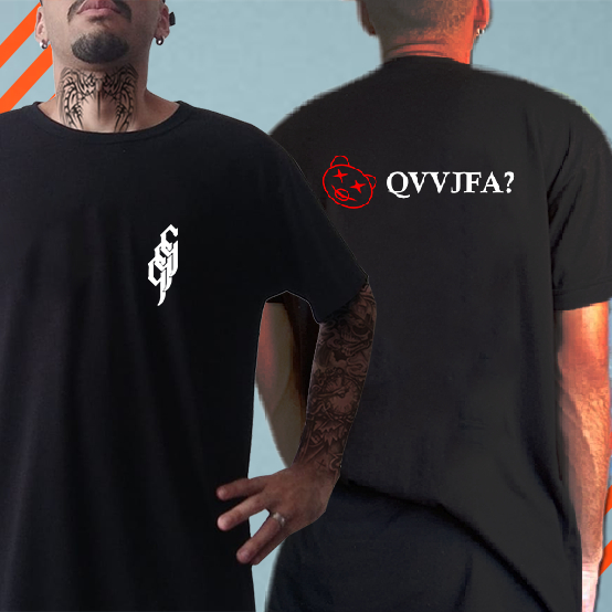 Camisa Baco Exu do Blues - QVVJFA? - Frente e Costa || cor preta novo ...