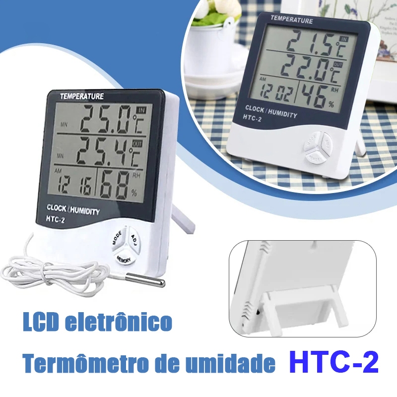 Termo Higrometro Medidor Temperatura Umidade Sensor Externo