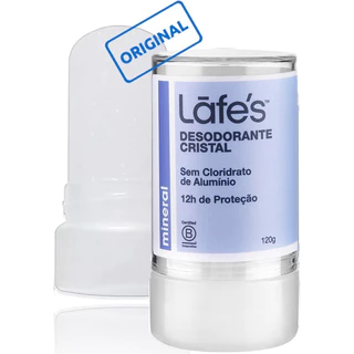 Lafes Desodorante Cristal Natural vegano Stick 120g pedra sal sem cheiro alumínio parabenos perfume