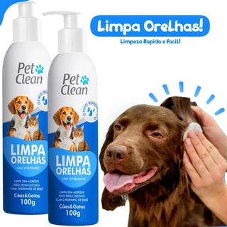 Kit Limpador de Orelha Limpa Ouvido Pet Clean Cachorro E gato
