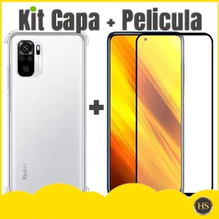 Kit 2 em 1 Película De Vidro Temperado 3D + Capa Capinha Transparente Para Samsung Galaxy M13 4G M23 M33 5G M53 M14 M54 A14 A24 A34 A54 A04 Core A04E A04s A03 A03s