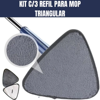 KIT C/3 Refil para MOP TRIANGULAR Retratil Reutilizavel e Lavavel