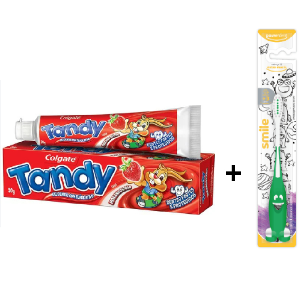 Escova de dentes Smile c/ ventosa extra macia Powerdent + Pasta