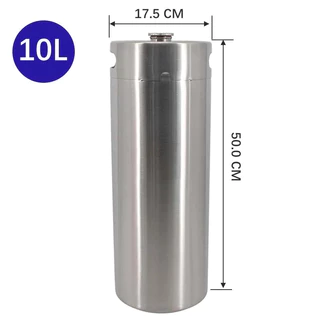 Barril Growler Keg 10 Litros Passivado Tipo IKeg e Post Mix