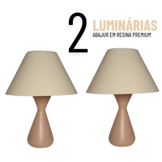 2 Abajur Luminária Em Resina De Quarto Sala Decoração Laca