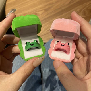 Adorável Anel em Forma de Rã Sapo Sapinho Para Casal - Amizade - em forma de desenho animado Animais Monstros fofos Gatinho Presente de Namorados