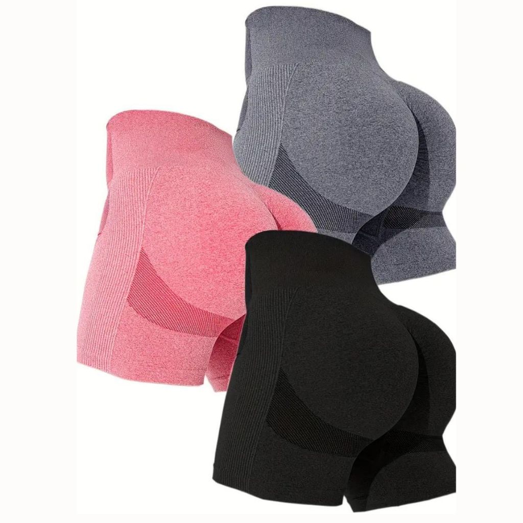 Kit 3 short levanta bumbum fitness academia