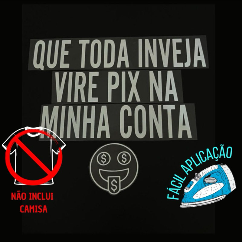 TERMOCOLANTE Frase + Desenho Símbolo para aplicar em roupas