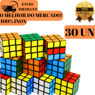 Kit 30 Cubo Mágico Pequeno 5 x 5 x 5 Cm Clássico De Exercitar a Mente Para Adultos e Crianças