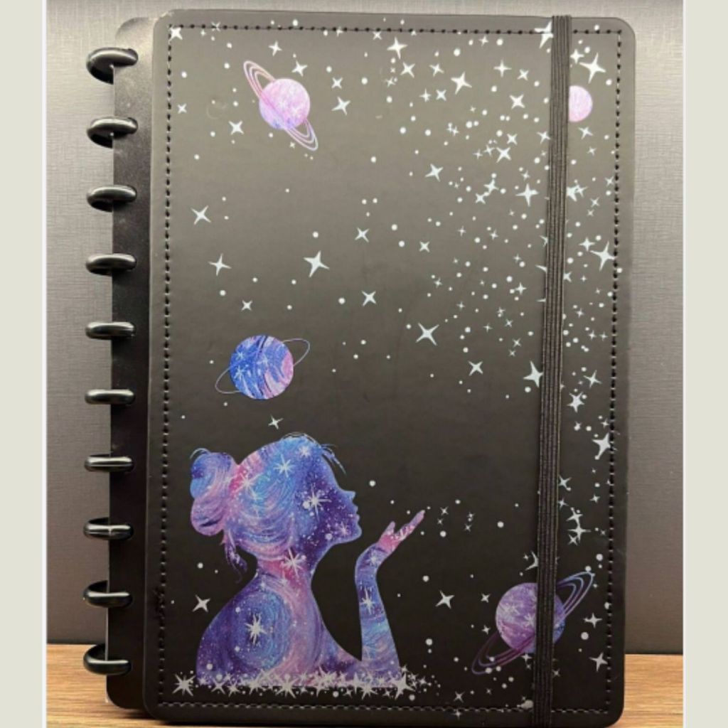 Caderno Inteligente Poeira Das Estrelas G 10 discos/Capa e contracapa rígidas Galaxy Ceu Preto