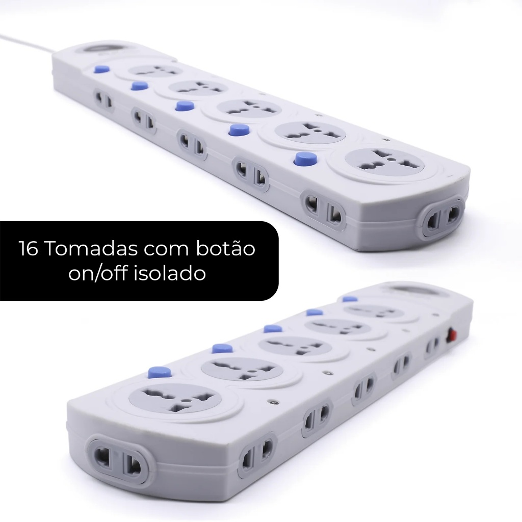 Régua Filtro De Linha 16 Tomadas 10a 2500w Promoção!