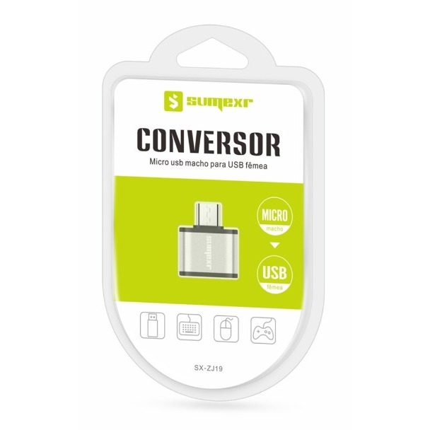 Mini adaptador conversor micro USB macho/USB femea | Shopee Brasil