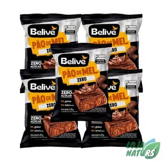 KIT 5 Pão de Mel Sem Açúcar Sem Glúten Sem Lactose 45g - Belive