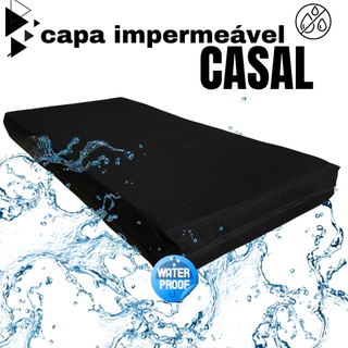 Capa Impermeável Para Colchão Antialérgica Casal Hospitalar - PRETA
