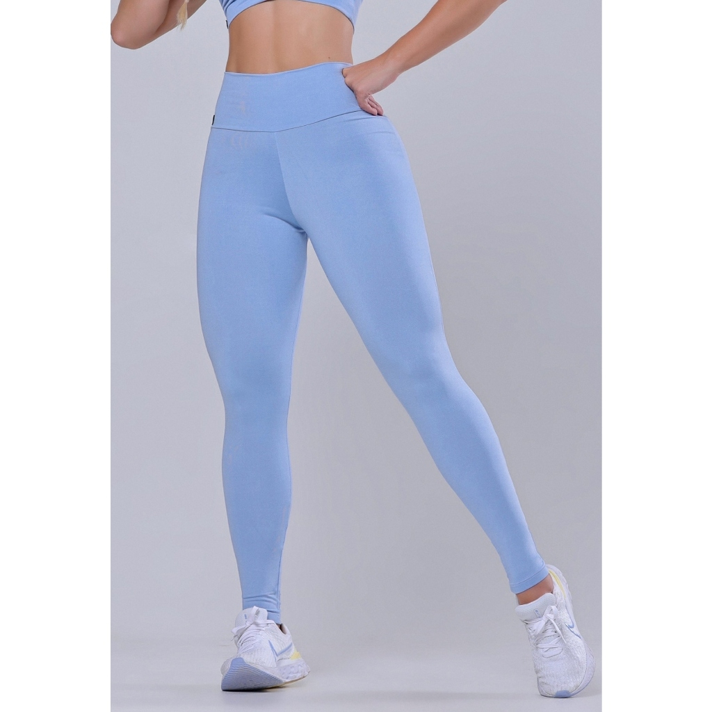 Promoção Calça Legging Grace Azul Claro Academia Fitness AQN Sport