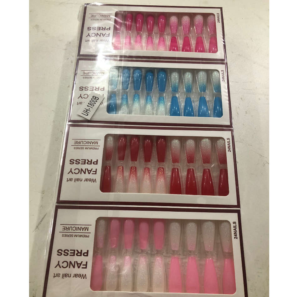 Kit 1/2/3/4/5/6 Caixinha de Unhas Postiças - Com 24 Unids/Falsa manicure De Unha Com Acabamento/Decoração De ballet