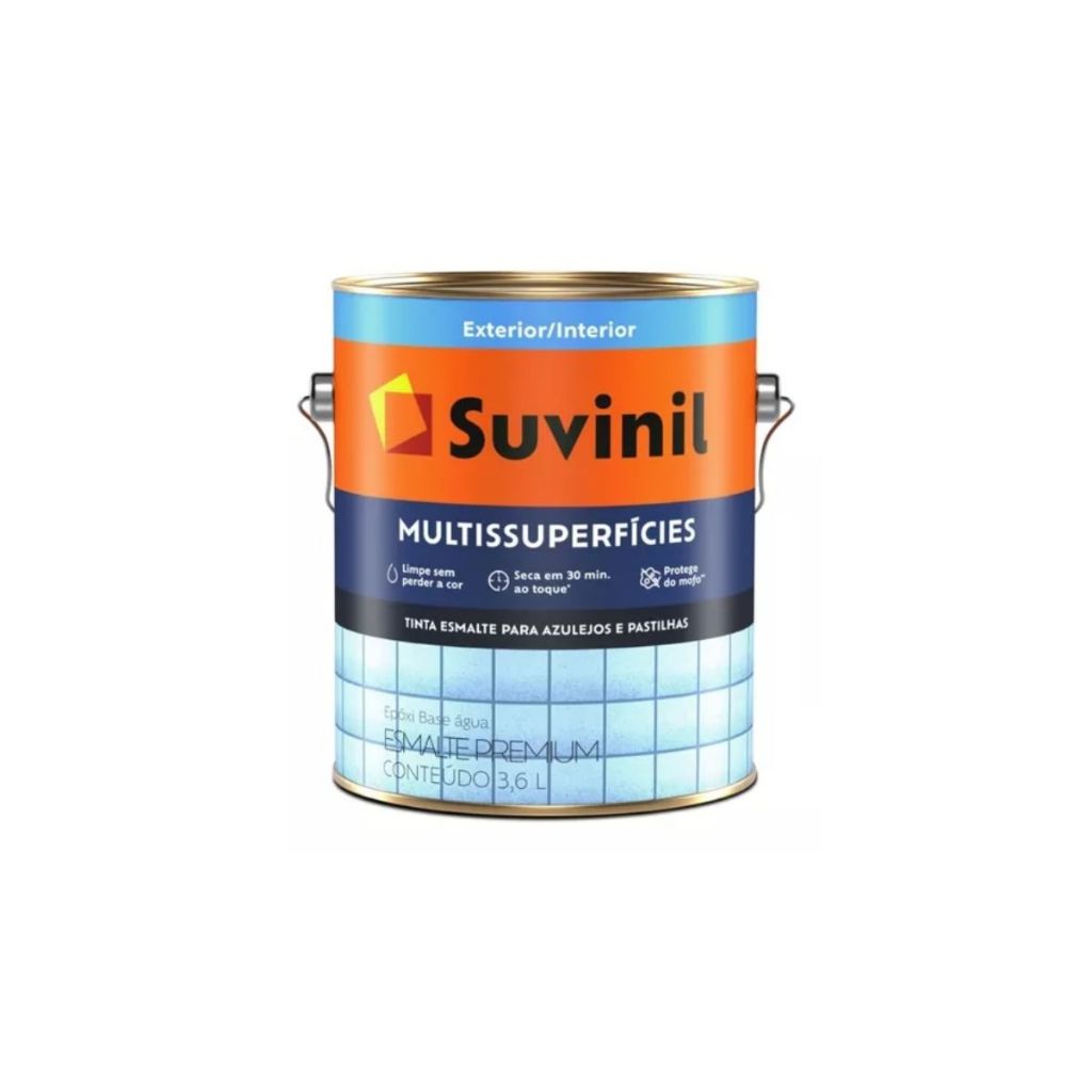 Tinta Epóxi Esmalte Base Água 3,6l Branco Acetinado Multisuperfícies Suvinil Premium