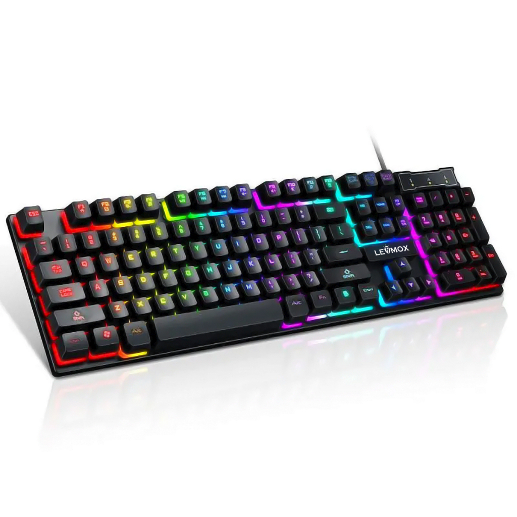 Teclado Gamer com Fio USB com Iluminação RGB