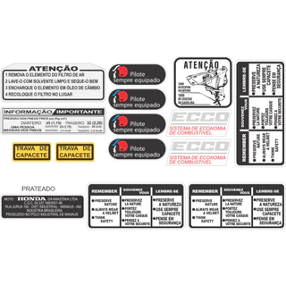 Adesivos Advertência Honda Cg 125 1976 A 1989