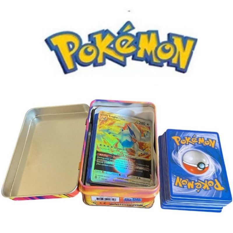 Kit 40 Cards Pokemon Cartas, cartinhas Caixa Metalizada | Shopee Brasil