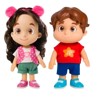 Brinquedo Kit Boneca Infantil YouTubers Maria Clara e JP 16 cm Articulada Menino e Menina