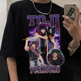 Camiseta Basica Algodao Toji Fushiguro Zenin Jujutsu Kaisen Senpai Graphic Unissex