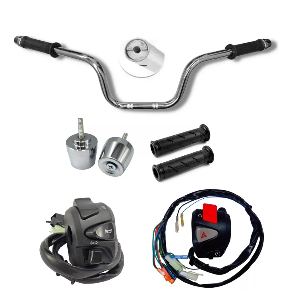 Kit Manopla Guidão Cargo Punho Lampejador Cb500 E Peso Pesinhos PCX 150