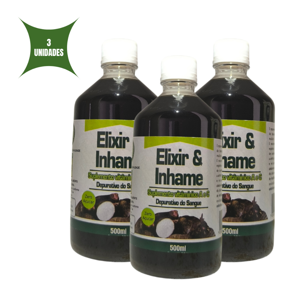 Elixir & Inhame Depurativo do Sangue 500 ml Kit C/ 3 Unidades