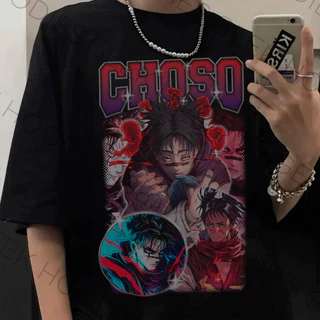 Camiseta Basica Algodao Choso Batalha Feiticeiros Jujutsu Kaisen Graphic Unissex
