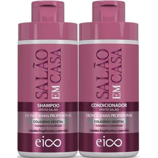 KIT EICO SALÃO EM CASA CRONOGRAMA PROFISSIONAL SHAMPOO 450ML+CONDICIONADOR 400ML