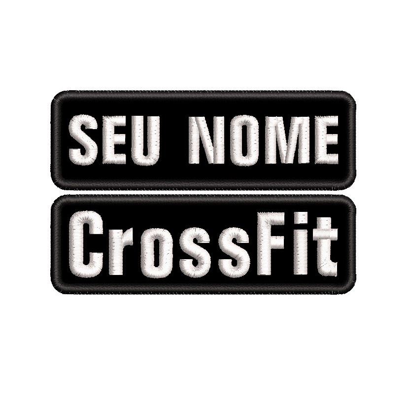 Patch Bordado - Crossfit + Seu nome Personalizado Preto