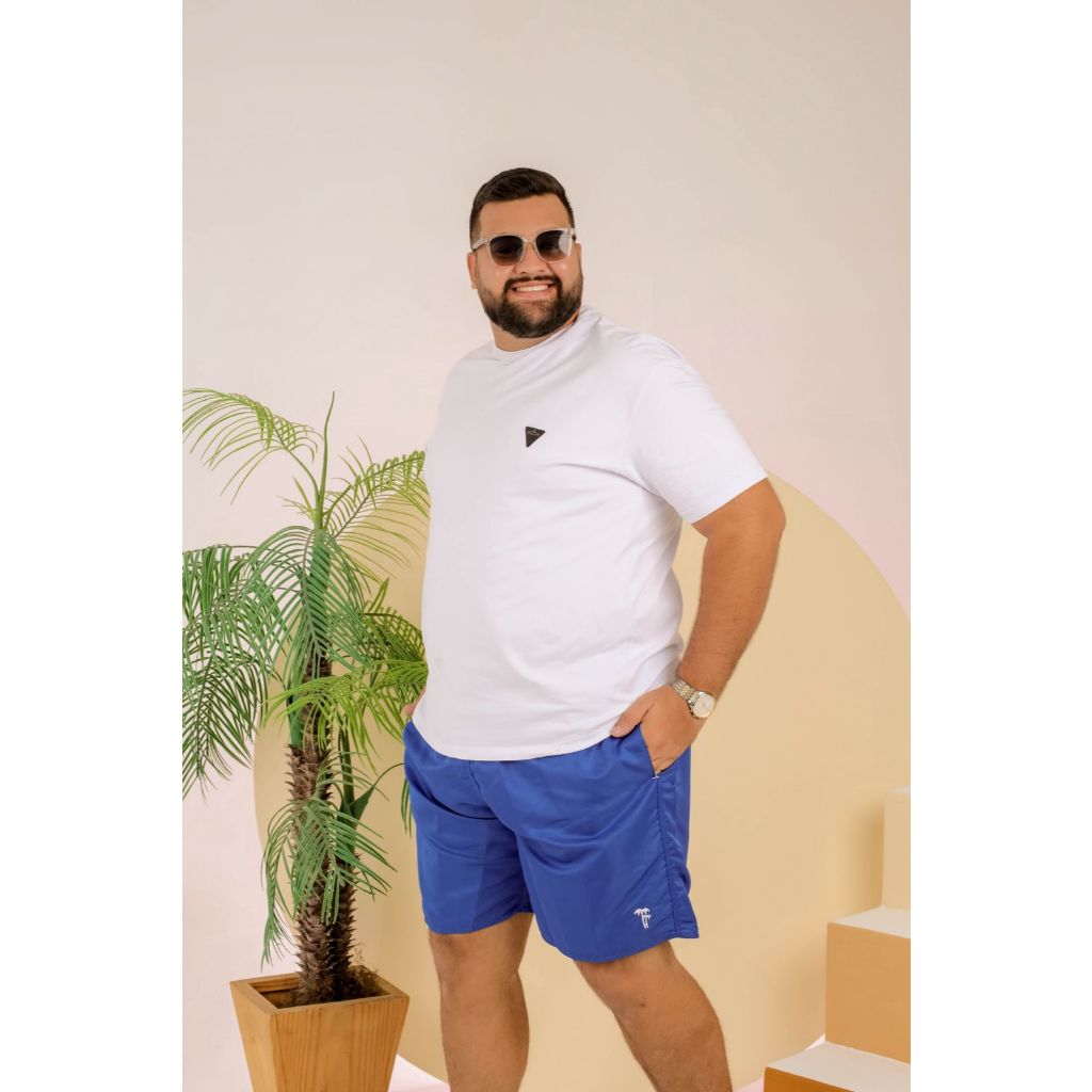 Bermuda Plus Size Mauricinho Tactel Grosso Secagem Rápida Sem Marca