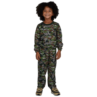Conjunto de Inverno Infantil Camuflado com Dinossauros - Destak