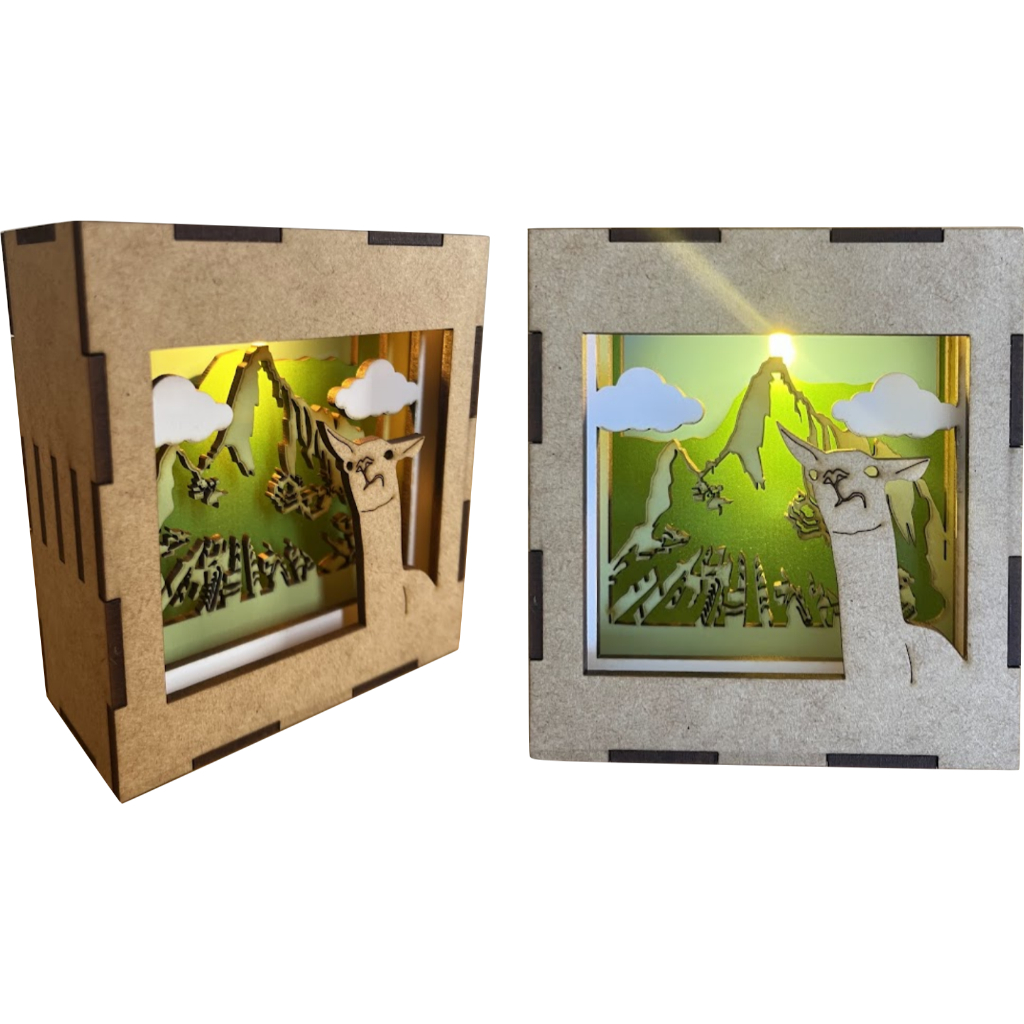 Luminaria Peru Machu Picchu 3D Relevo MDF Quadro Cusco Cuzco