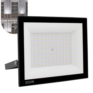 Refletor Led Holofote 200w Ip66 Bivolt Branco Frio Prova D'água