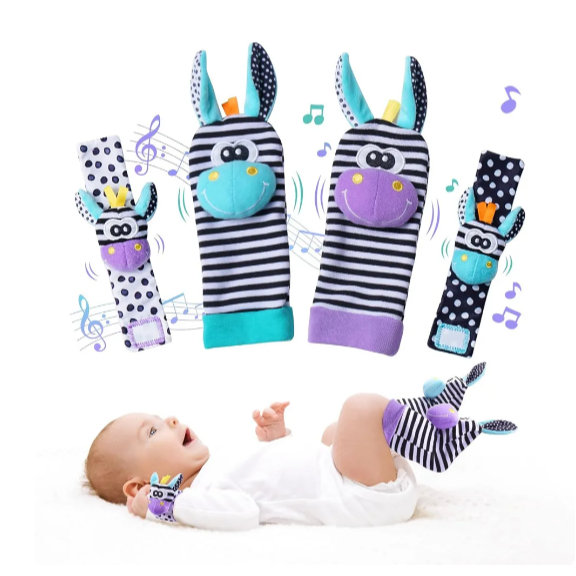 Kit Sozzy Meias E Pulseiras Interativas Chocalhos (4 Peças) | Shopee Brasil