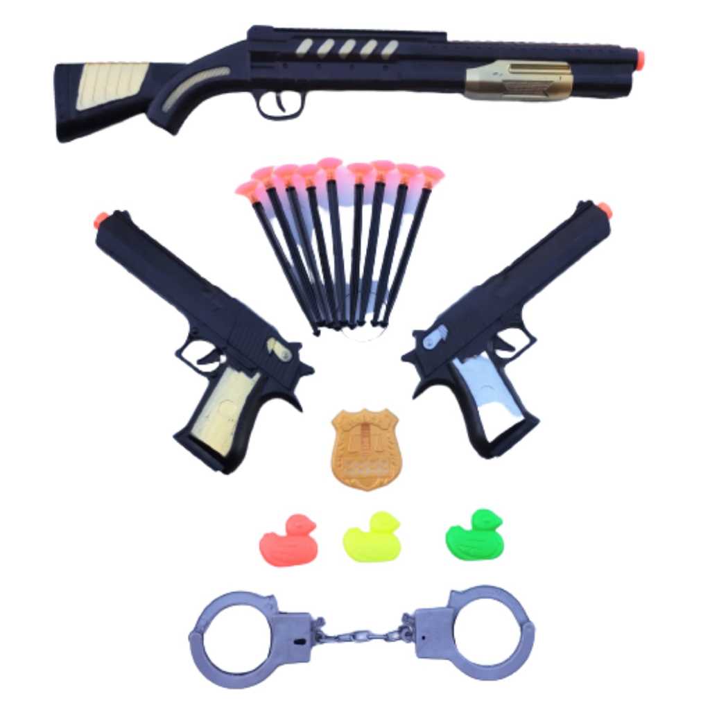 Kit Policial Infantil Policia de Brinquedo 17 pcs
