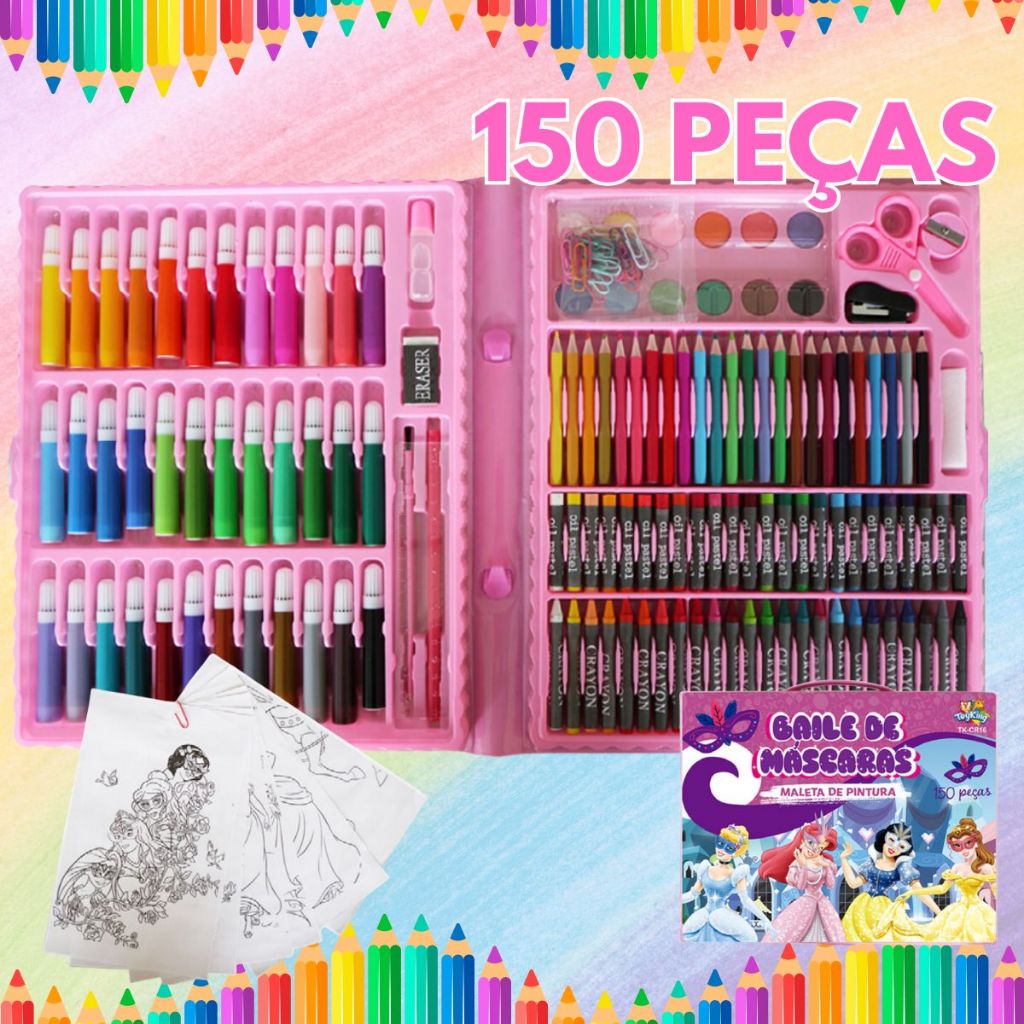 Estojo de Pintura Infantil com 150 Peças - Maleta de Pintura