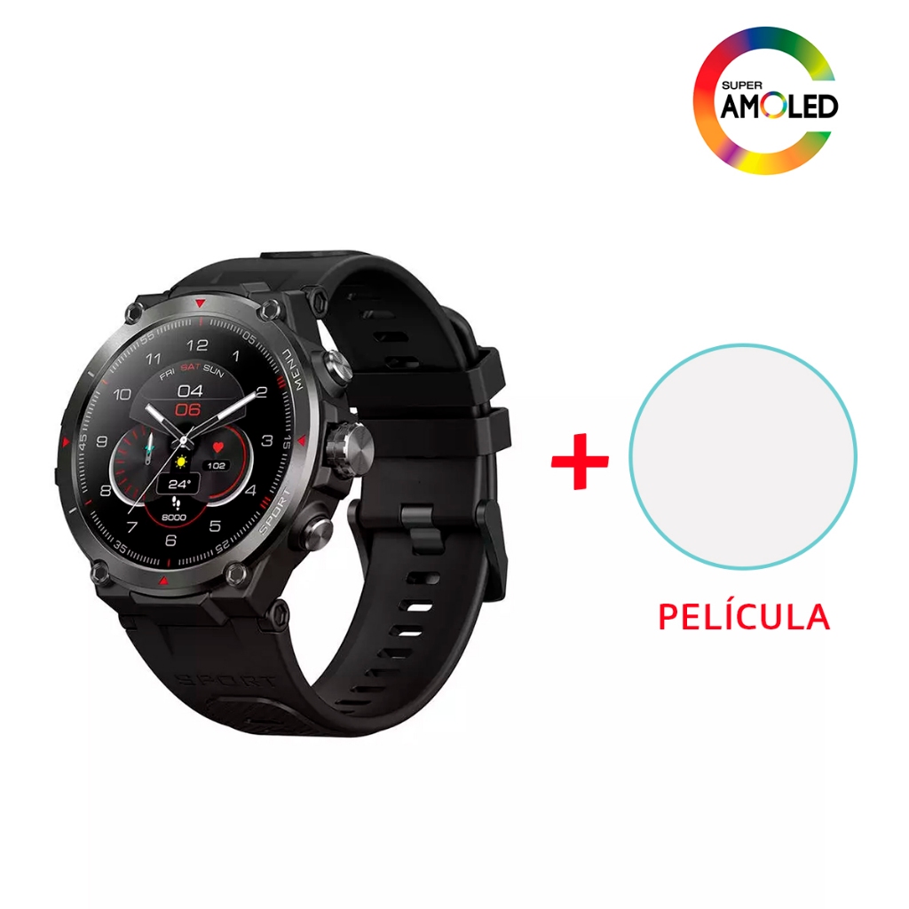Relogio Masculino Inteligente Zeblaze Stratos 2 GPS: Saúde, Esporte e Estilo