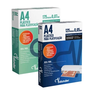 Plástico Plastificação A4 Polaseal A4 220 x 307mm Volunder 100 Unidades